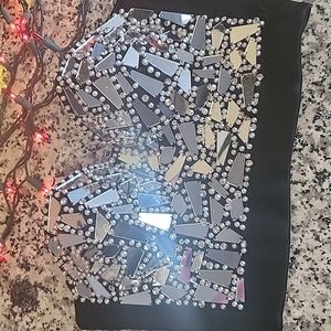 Rhinestone mirrored corset crop top